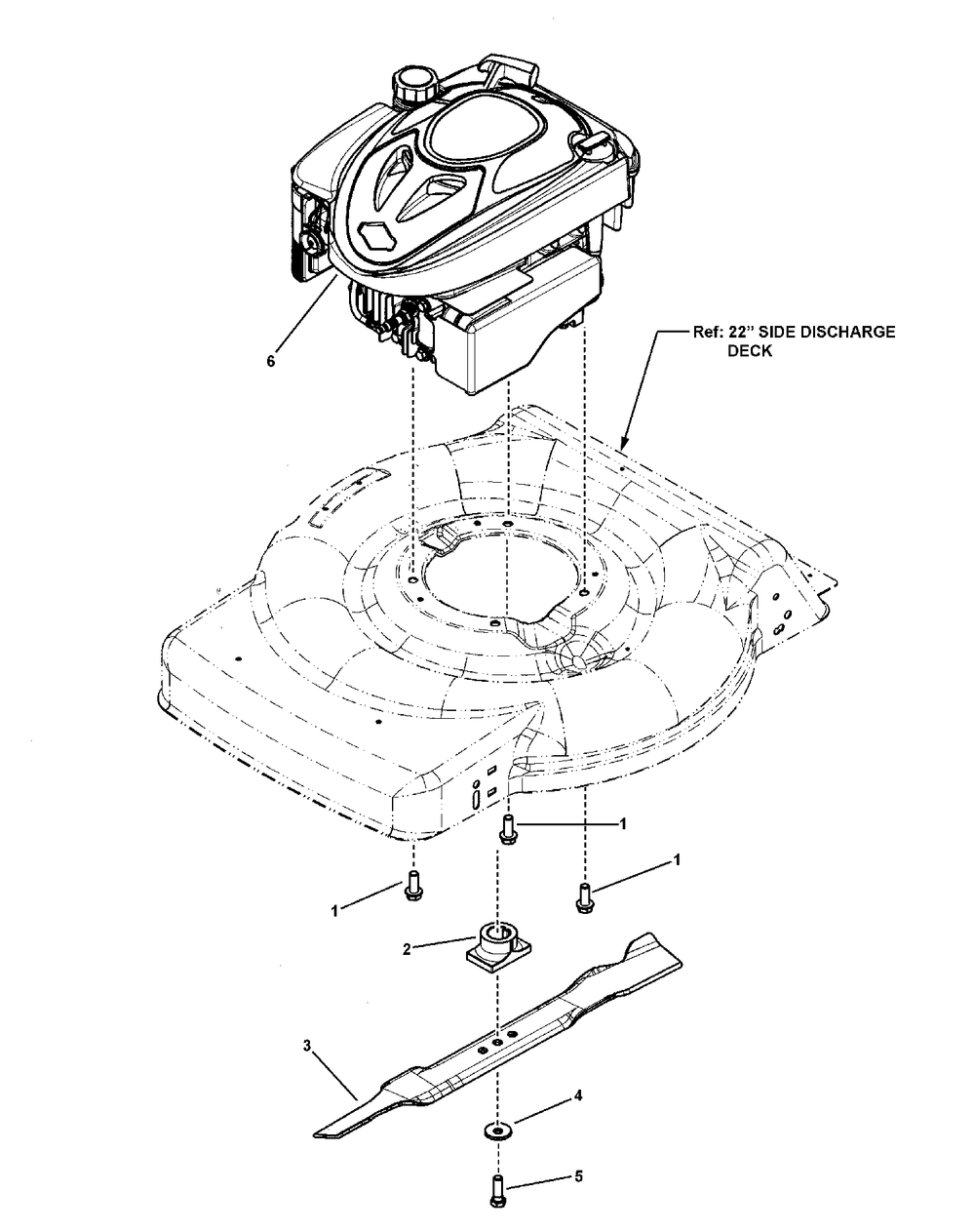 Engine And Blade Group Diagram and Parts List for 7800684-BT22675FC 2011 Briggs and Stratton Lawn Mower